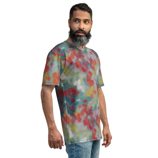 Watercolor Reverie on a Men's Crew Neck T-Shirt