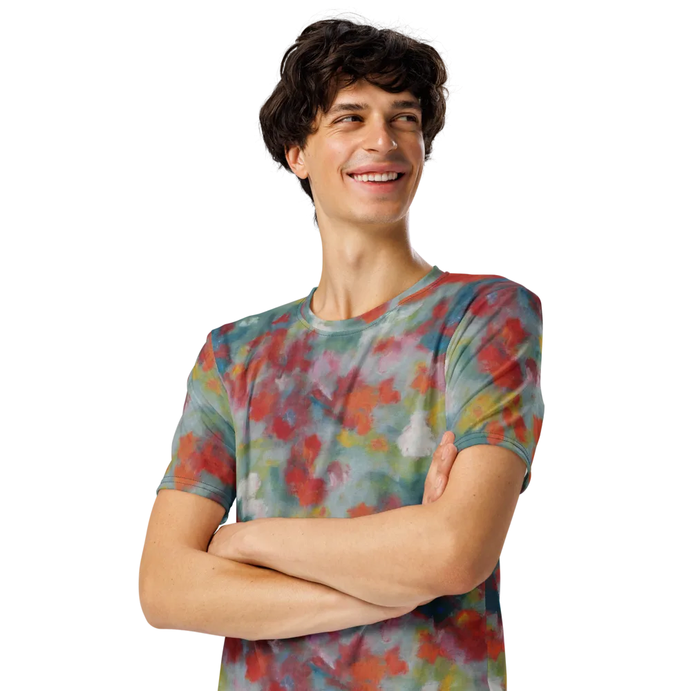 Watercolor Reverie on Men's Crew Neck T-Shirt — Left Front
