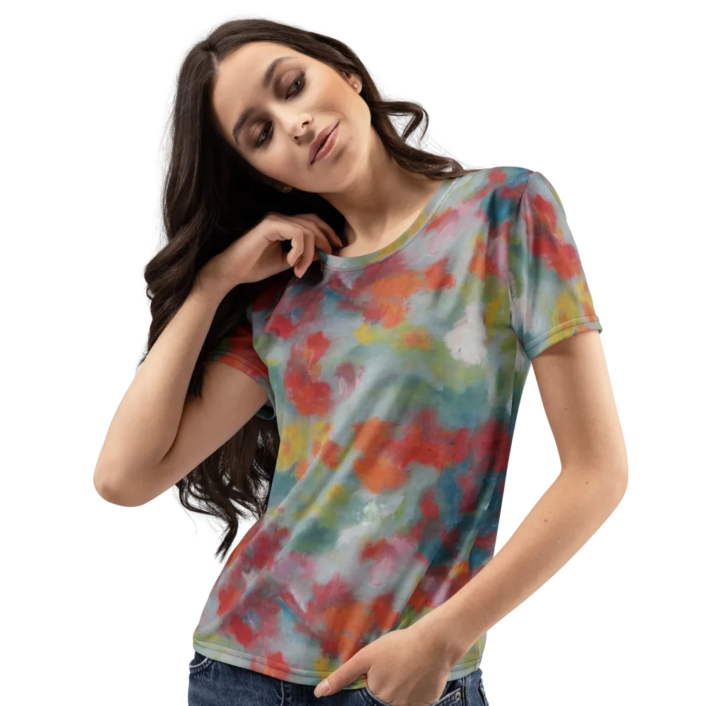 Watercolor Reverie on Women's Crew Neck T-Shirt — Left Front