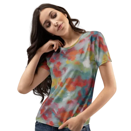 Watercolor Reverie on a Women's Crew Neck T-Shirt