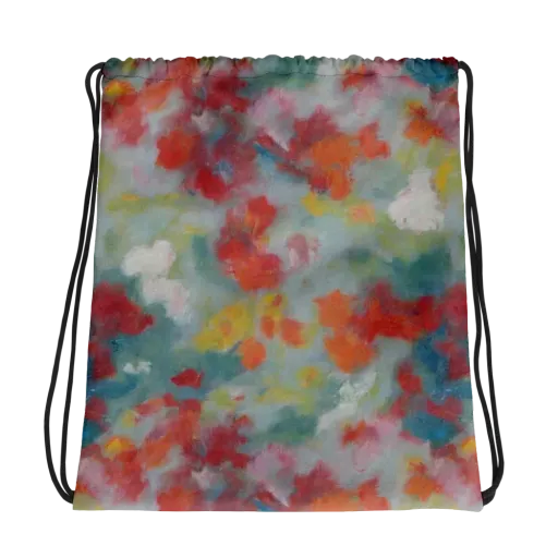 Watercolor Reverie on a Drawstring Bag