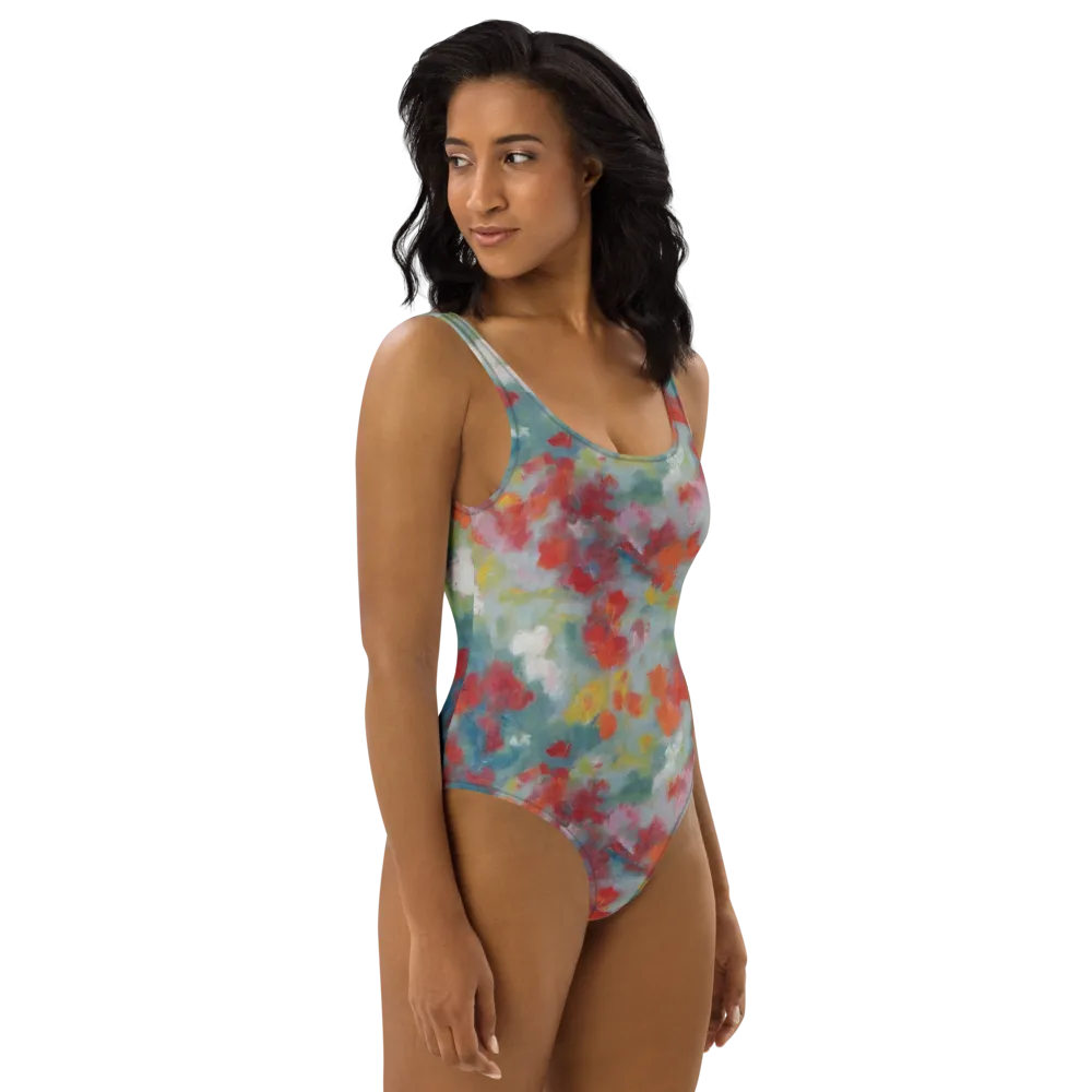 Watercolor Reverie on One-Piece Swimsuit — Right