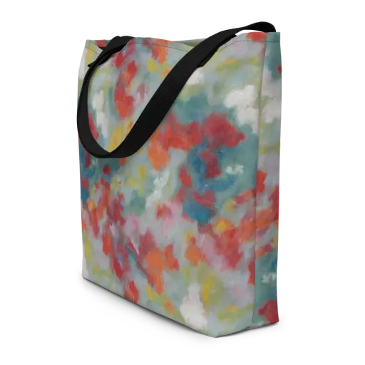 Watercolor Reverie on a Large Tote Bag W/ Pocket