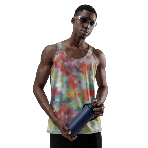 Watercolor Reverie on a Men's Tank Top