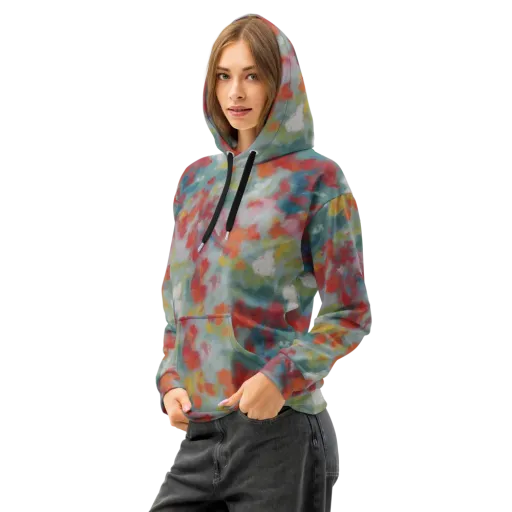 Watercolor Reverie on a Cotton Hoodie