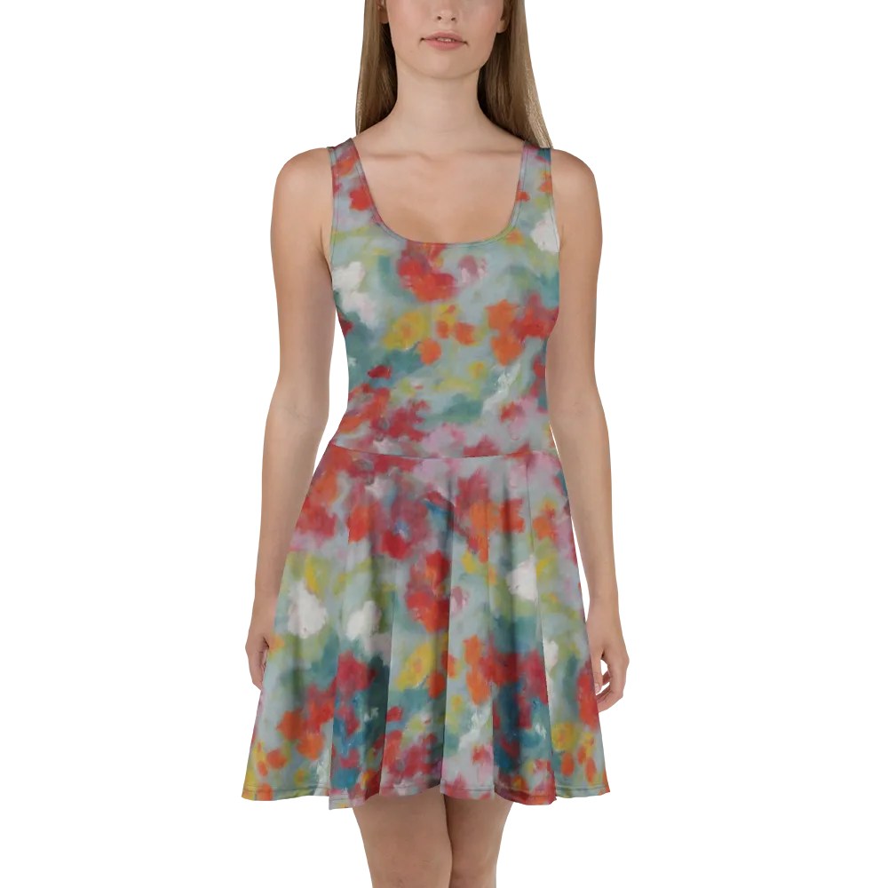Watercolor Reverie on Skater Dress — Front
