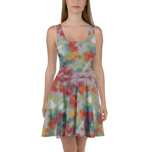 Watercolor Reverie on a Skater Dress