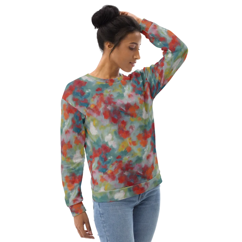 Watercolor Reverie on Sweatshirt — Right Front