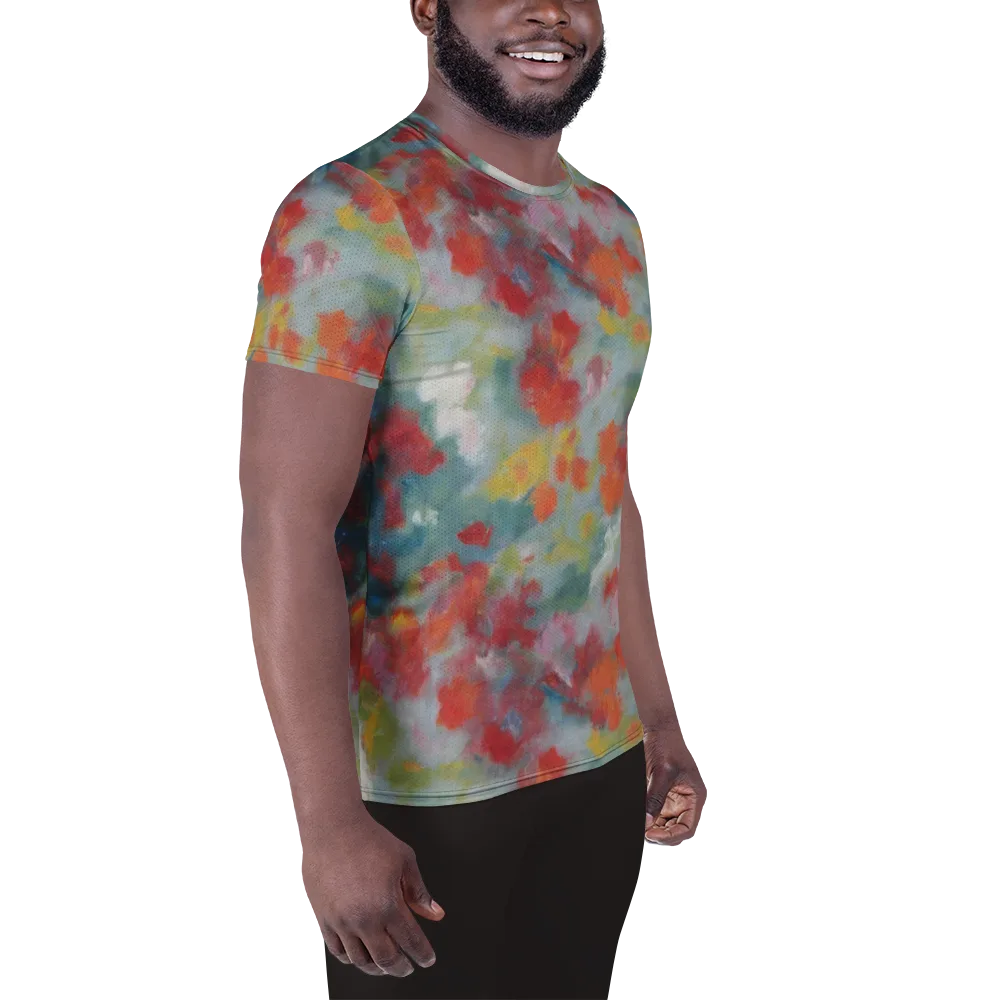 Watercolor Reverie on Men's Athletic T-Shirt — Right