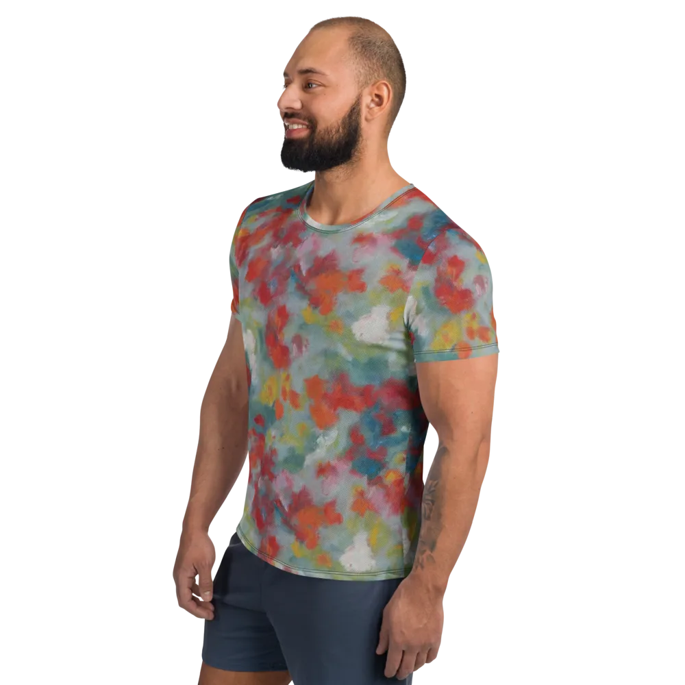 Watercolor Reverie on Men's Athletic T-Shirt — Left