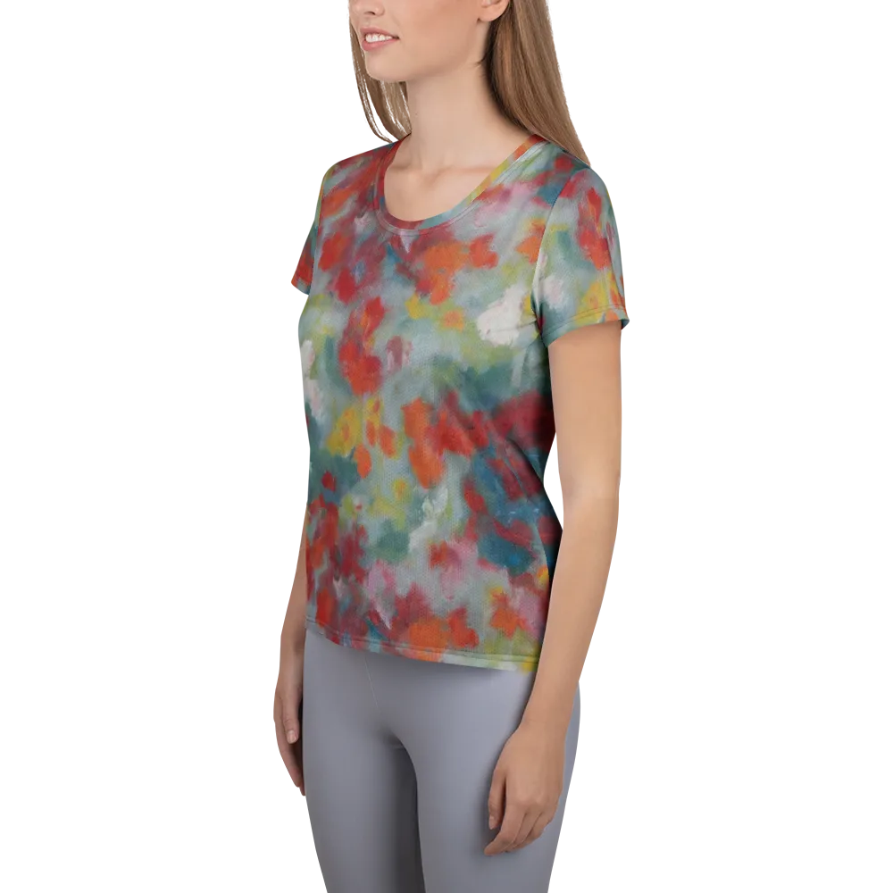 Watercolor Reverie on Women's Athletic T-Shirt — Left
