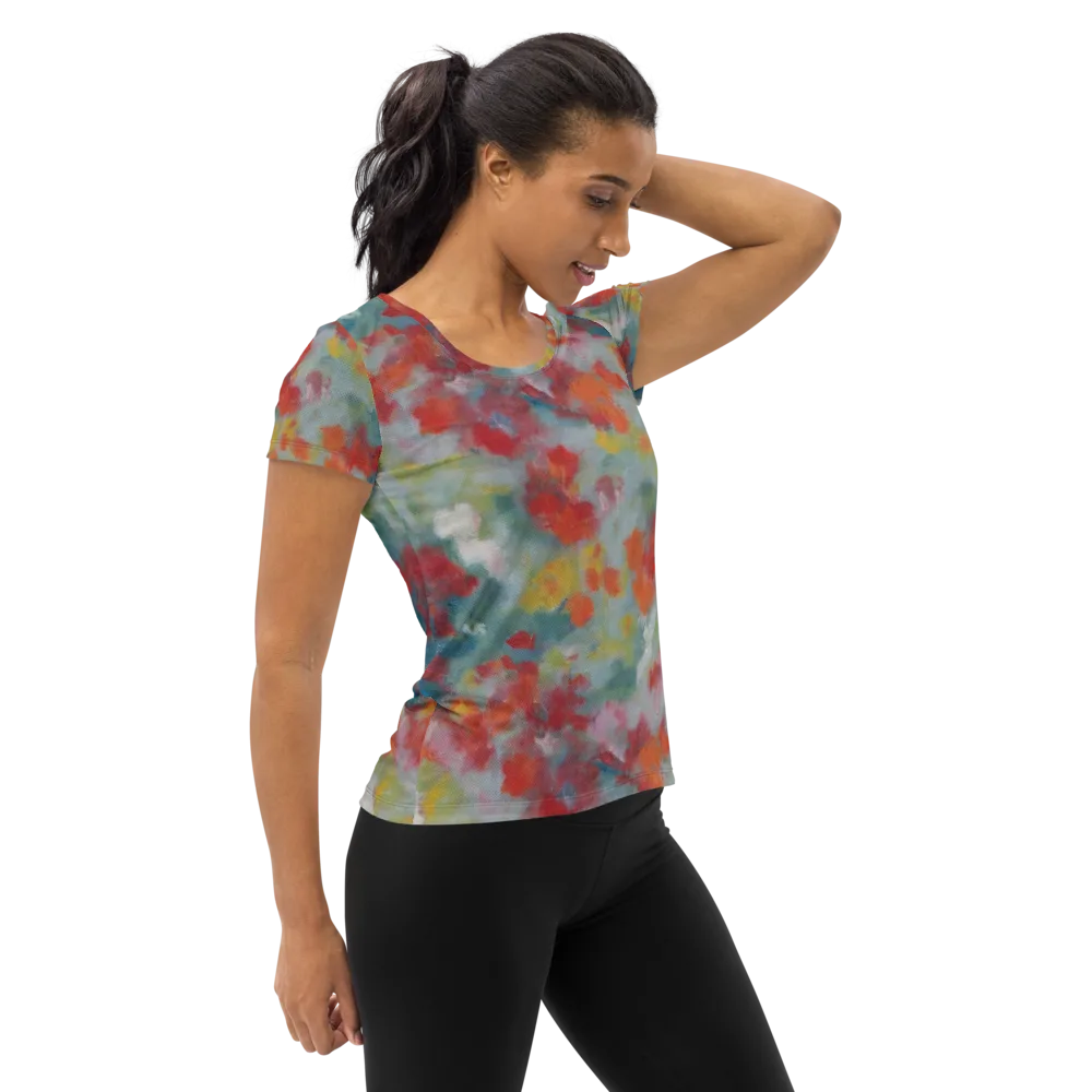 Watercolor Reverie on Women's Athletic T-Shirt — Right