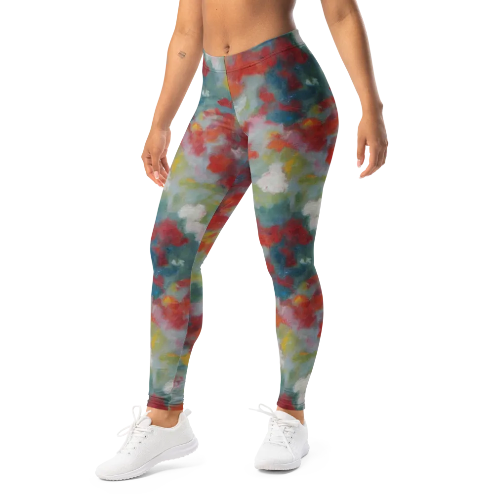 Watercolor Reverie on Leggings — Left Front