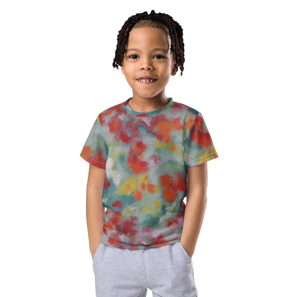 Watercolor Reverie on Kids Crew Neck T-Shirt — Front