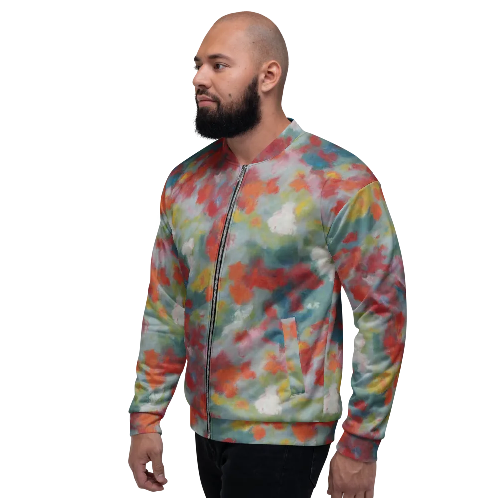 Watercolor Reverie on Bomber Jacket — Left