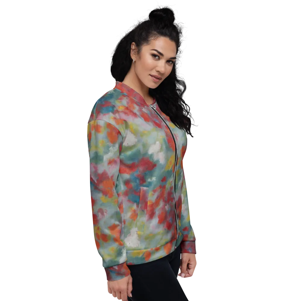 Watercolor Reverie on Bomber Jacket — Right