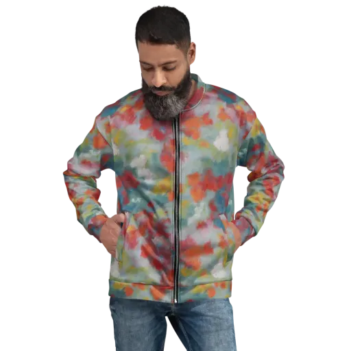 Watercolor Reverie on a Bomber Jacket