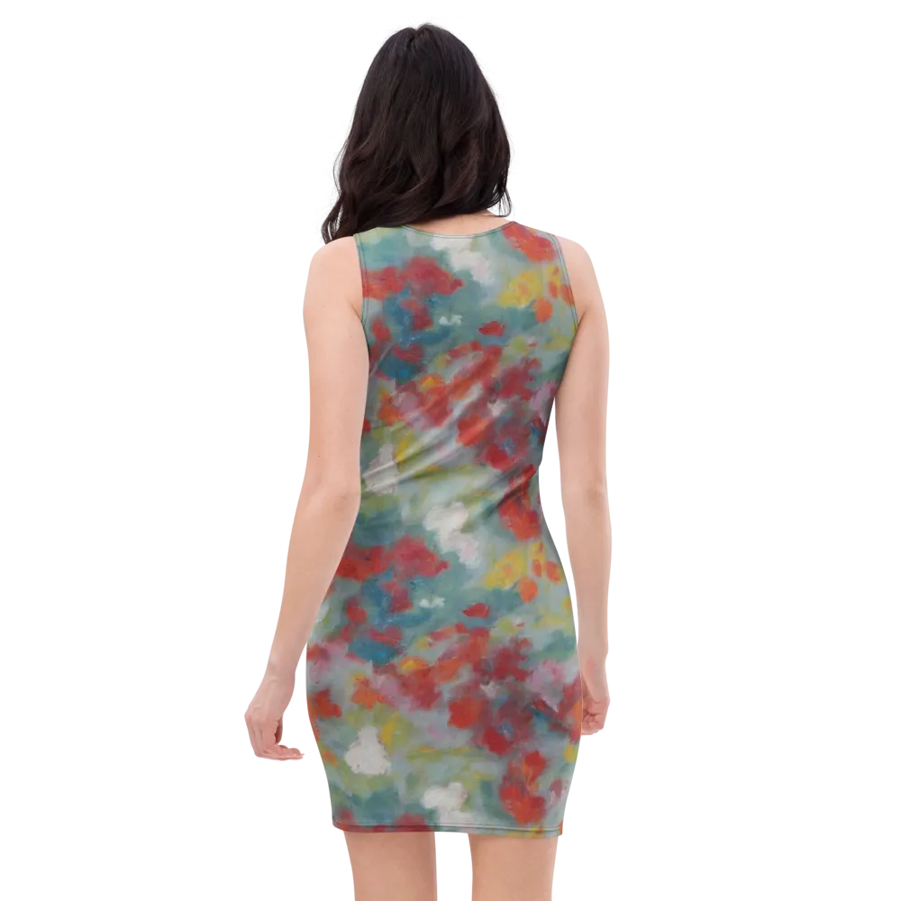 Watercolor Reverie on Bodycon Dress — Back