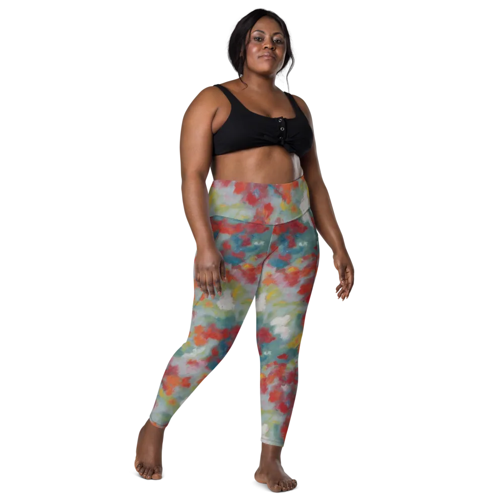 Watercolor Reverie on Leggings with Pockets — Front