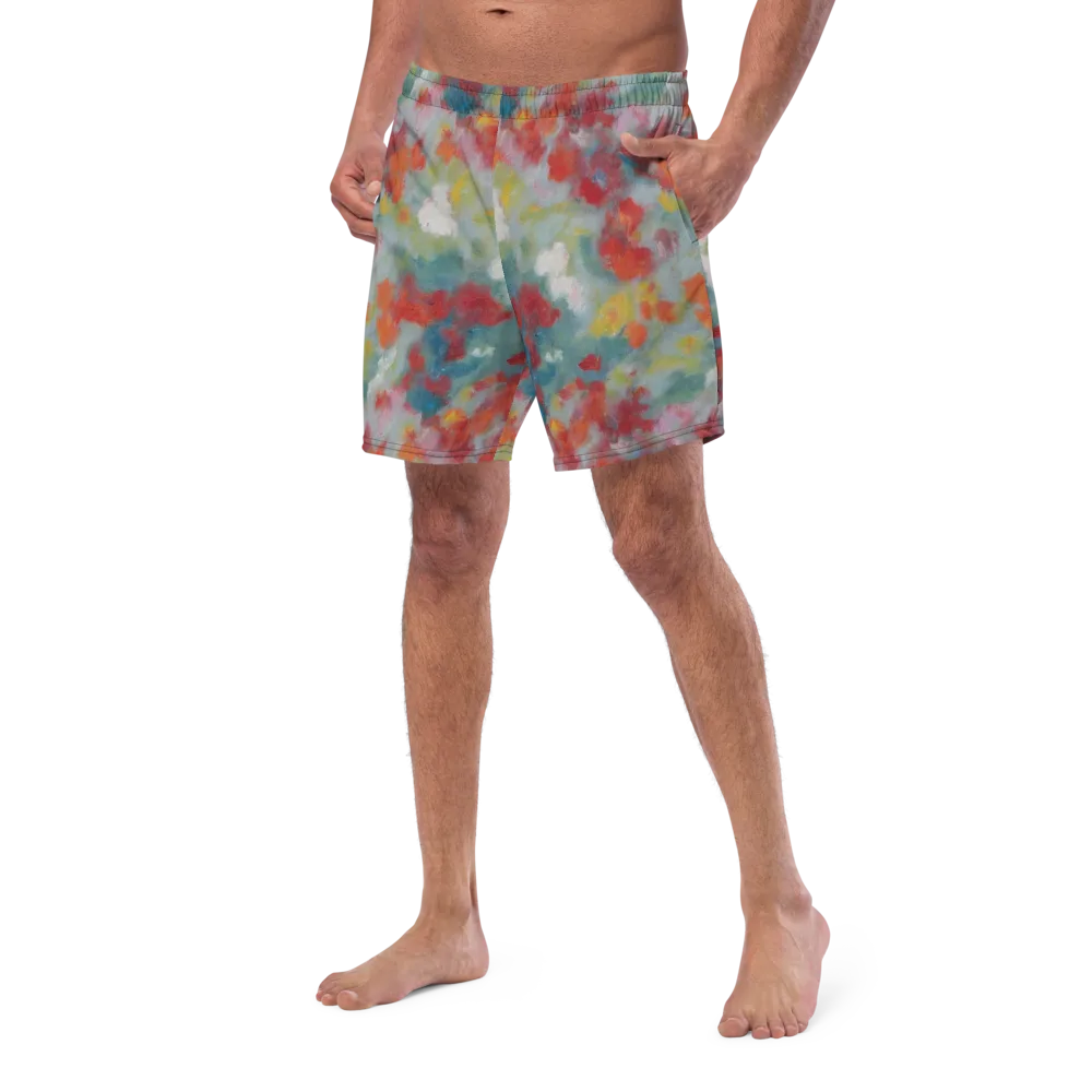 Watercolor Reverie on Swim Trunks — Left Front