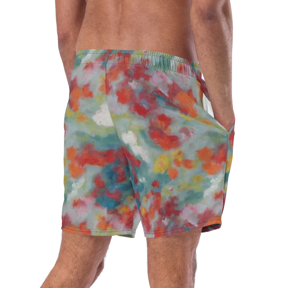Watercolor Reverie on Swim Trunks — Right Back