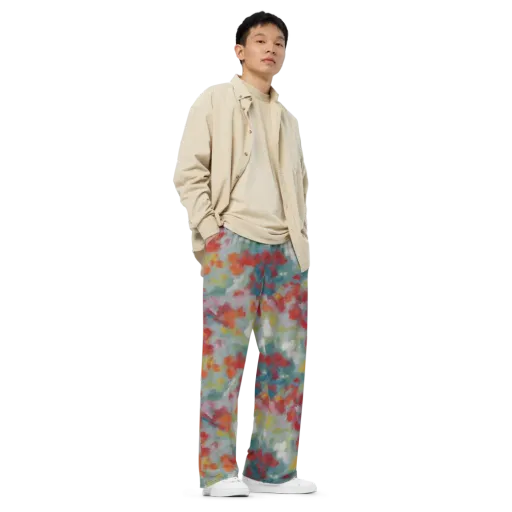 Watercolor Reverie on a Wide-Leg Pants