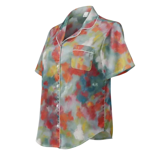 Watercolor Reverie on a Women's Short Sleeve Pajama Top