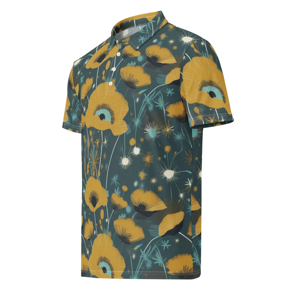 Marigold Nocturne on Men's Slim Fit Polo Shirt — Left Front