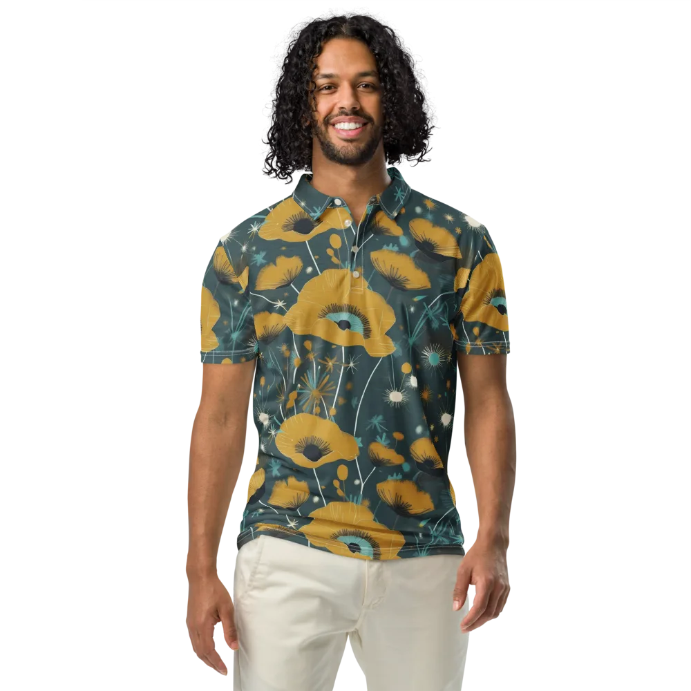 Marigold Nocturne on Men's Slim Fit Polo Shirt — Front