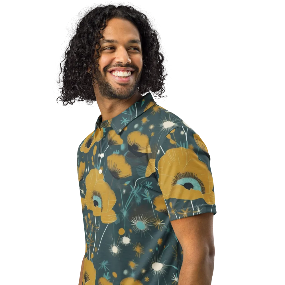 Marigold Nocturne on Men's Slim Fit Polo Shirt — Left Front