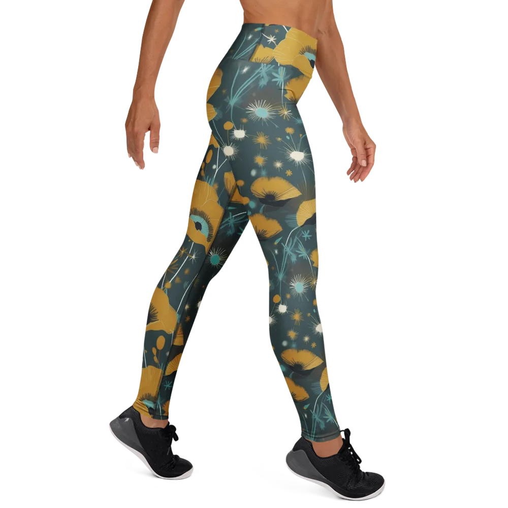 Marigold Nocturne on Yoga Leggings — Right