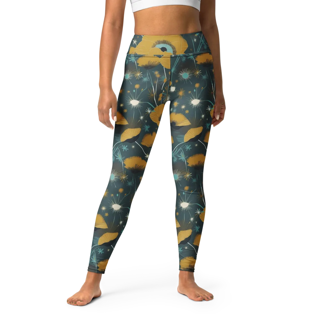 Marigold Nocturne on Yoga Leggings — Front