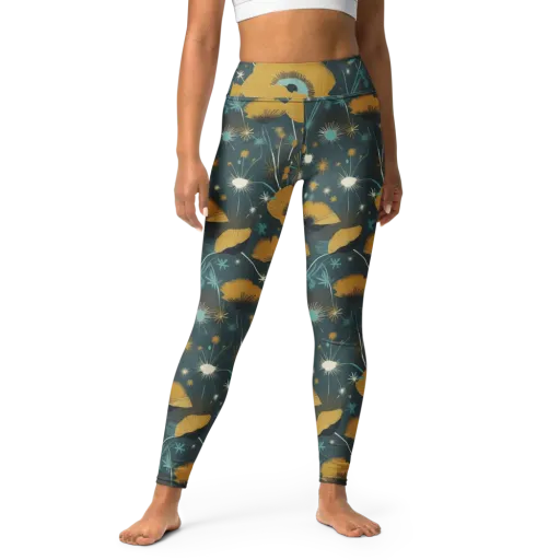 Marigold Nocturne on a Yoga Leggings