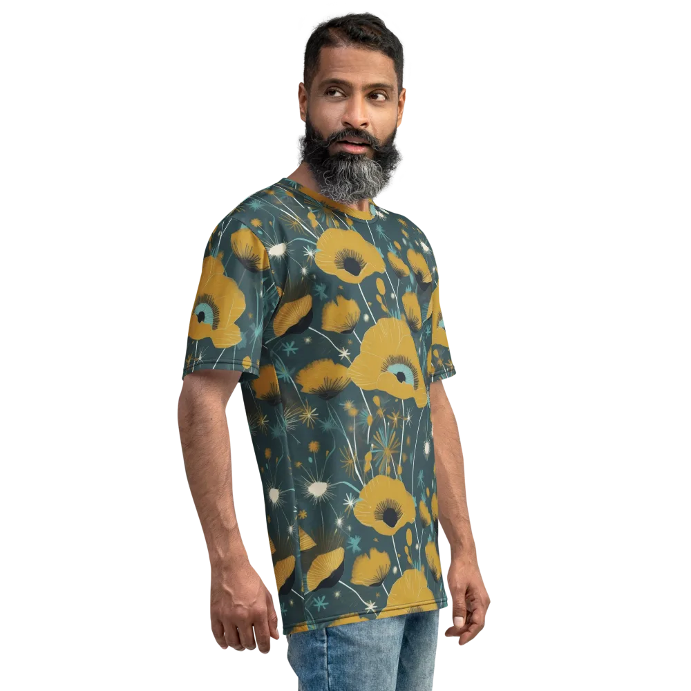 Marigold Nocturne on Men's Crew Neck T-Shirt — Right