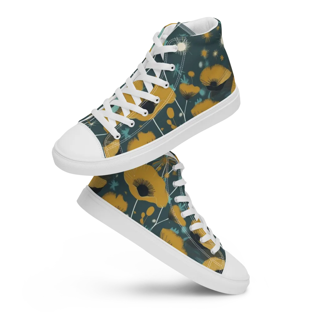 Marigold Nocturne on Women's High Top Canvas Shoes — Front