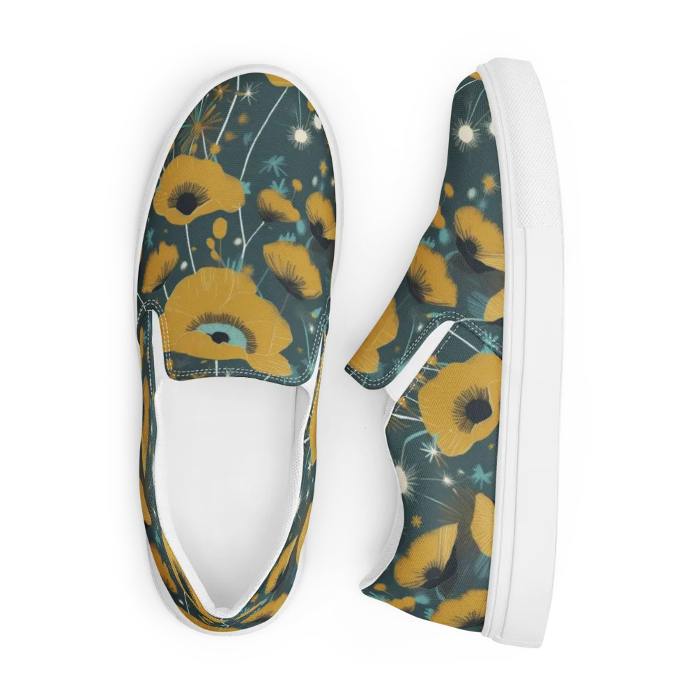 Marigold Nocturne on Men's Slip-On Canvas Shoes — Front