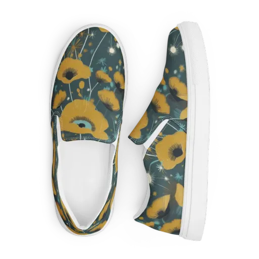 Marigold Nocturne on a Men's Slip-On Canvas Shoes