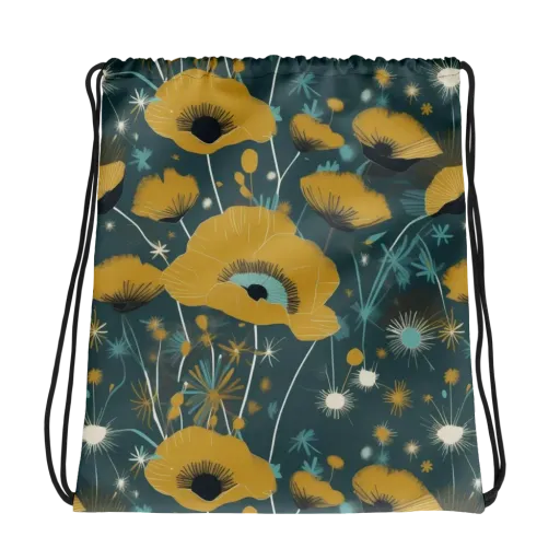 Marigold Nocturne on a Drawstring Bag