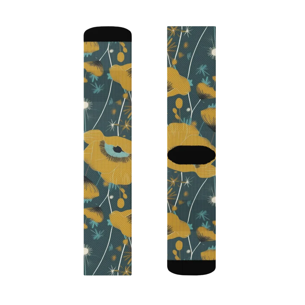 Marigold Nocturne on Socks — Right Sock