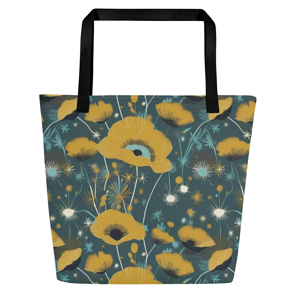 Marigold Nocturne on Large Tote Bag W/ Pocket — Front