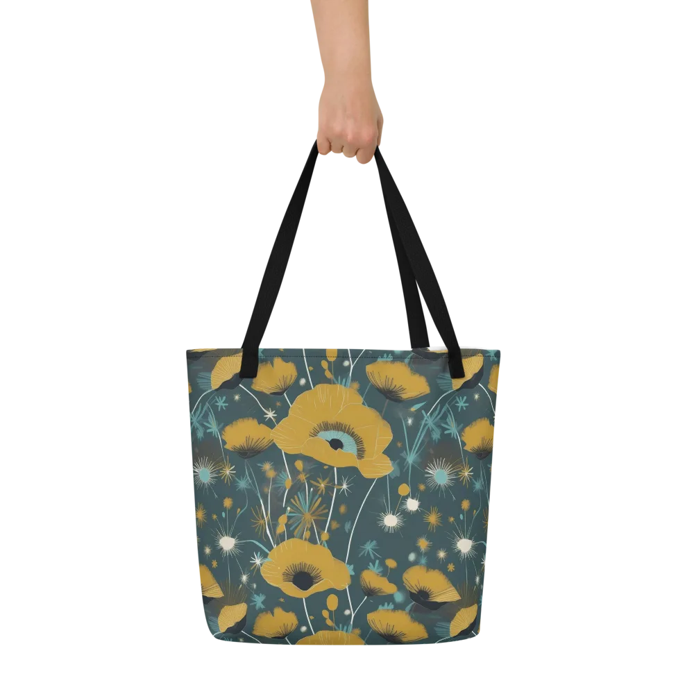 Marigold Nocturne on Large Tote Bag W/ Pocket — Front