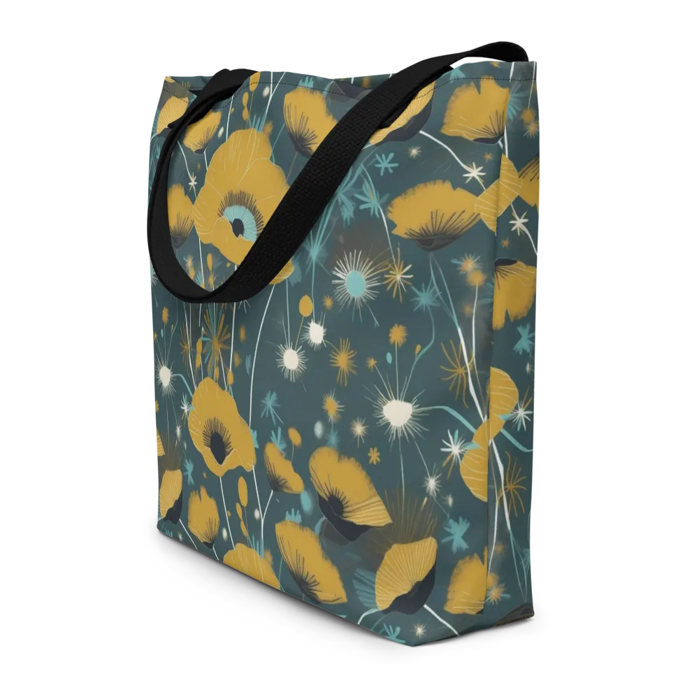 Marigold Nocturne on Large Tote Bag W/ Pocket — Front