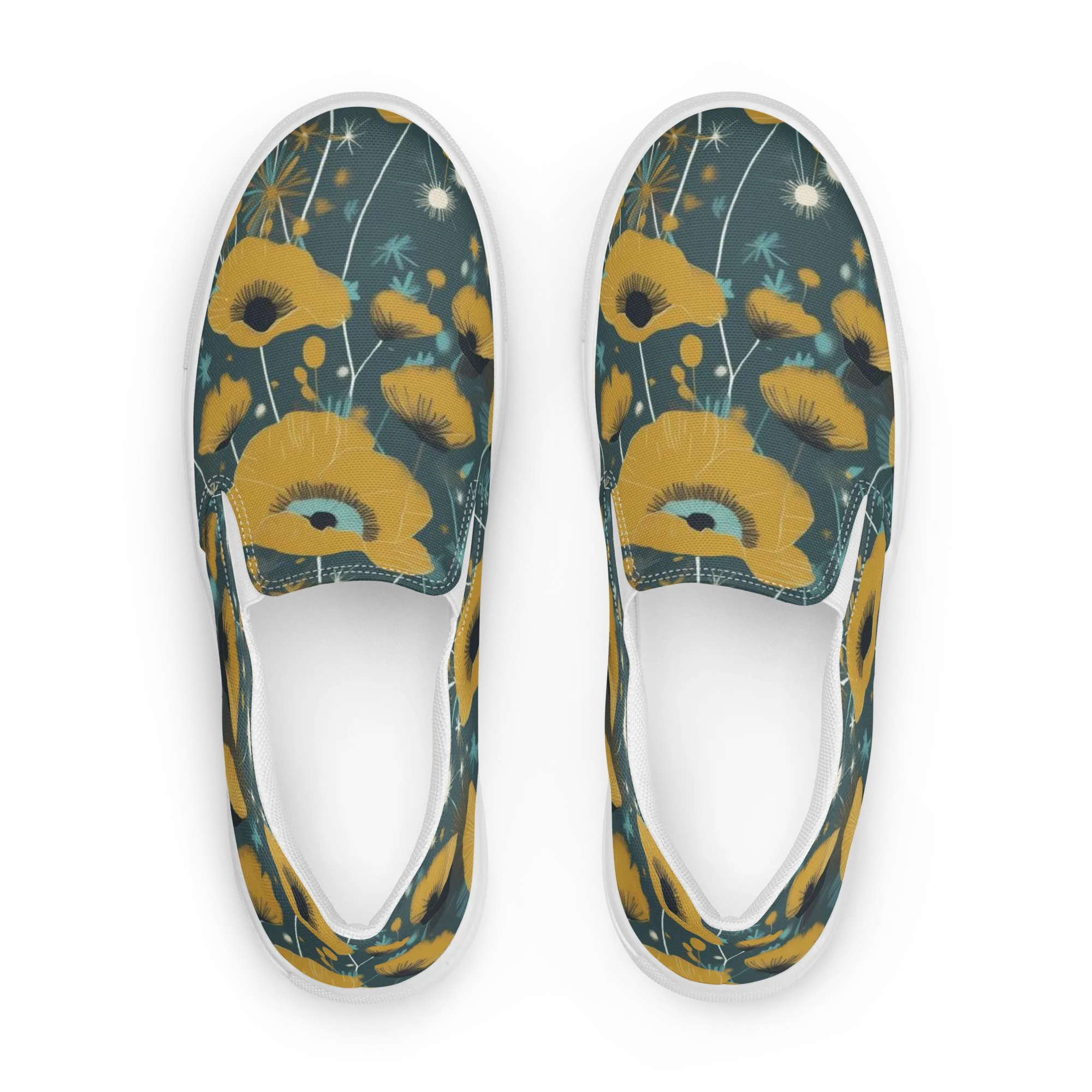 Marigold Nocturne on Women's Slip-On Canvas Shoes — Front