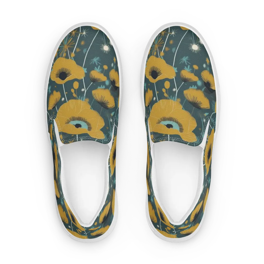 Marigold Nocturne on Women's Slip-On Canvas Shoes — Front