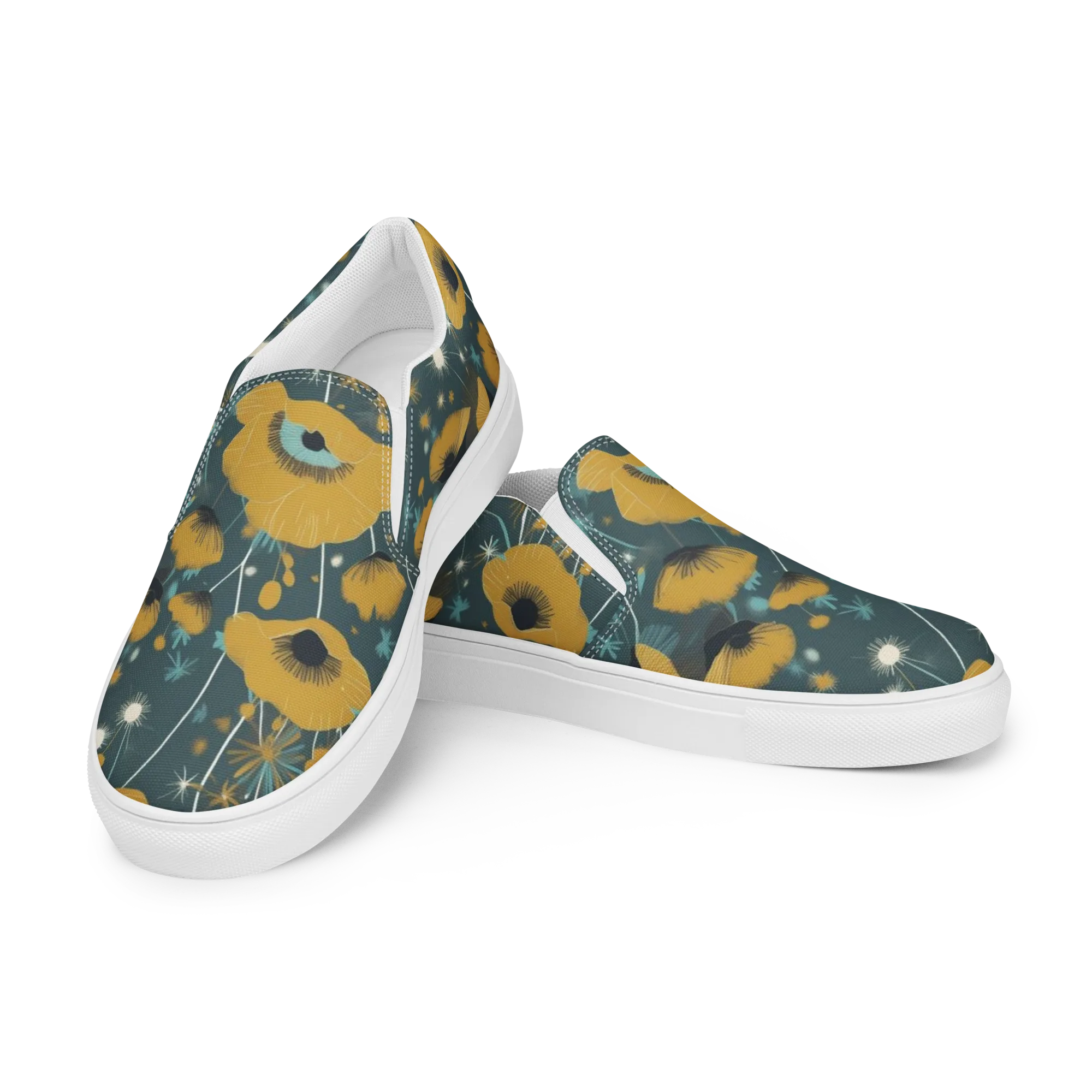 Marigold Nocturne on Women's Slip-On Canvas Shoes — Left Front