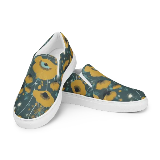 Marigold Nocturne on a Women's Slip-On Canvas Shoes