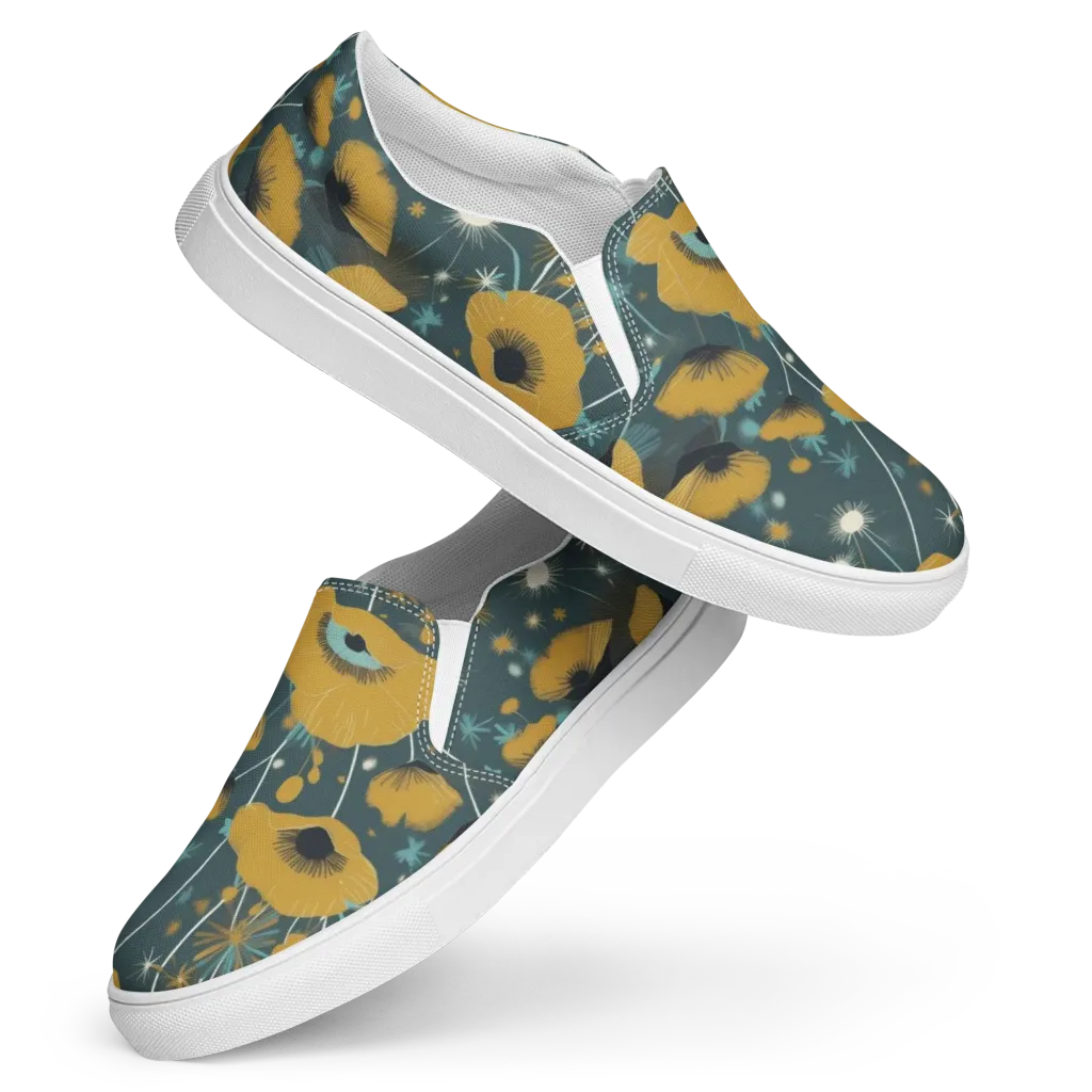 Marigold Nocturne on Women's Slip-On Canvas Shoes — Front