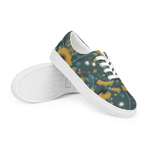 Marigold Nocturne on a Men's Lace-Up Canvas Shoes