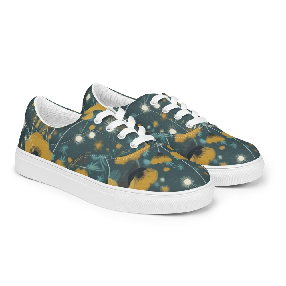 Marigold Nocturne on Men's Lace-Up Canvas Shoes — Right Front