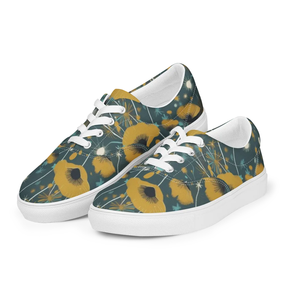 Marigold Nocturne on Men's Lace-Up Canvas Shoes — Left Front